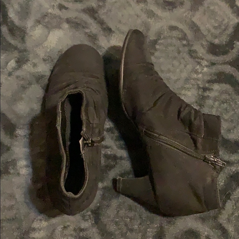 Black suede booties